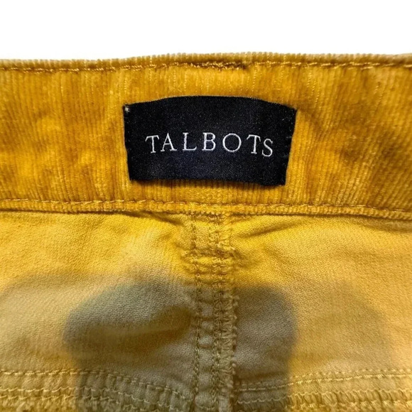 Talbots Corduroy Straight Leg Pants Women’s Size 10 okra Color Cord Stretch - Picture 7 of 13